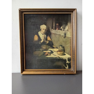 Ingelijste print De Aardappeleters klassiek tafereel