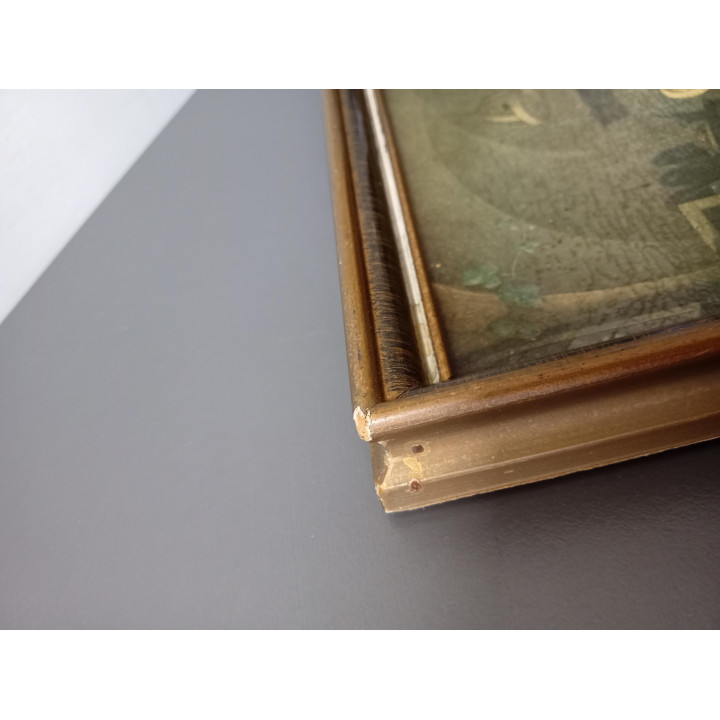 Ingelijste print klassiek tafereel gezelschap aan tafel