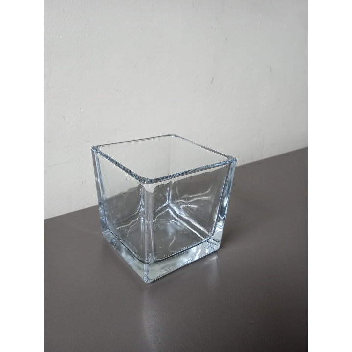Vierkante glazen vaas compact