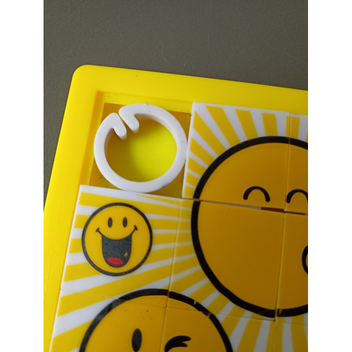 Smiley schuifpuzzel geel 8 x 8 cm