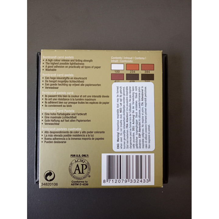 Rembrandt Carré Pastels Set 6 Nieuw Royal Talens Artist Quality
