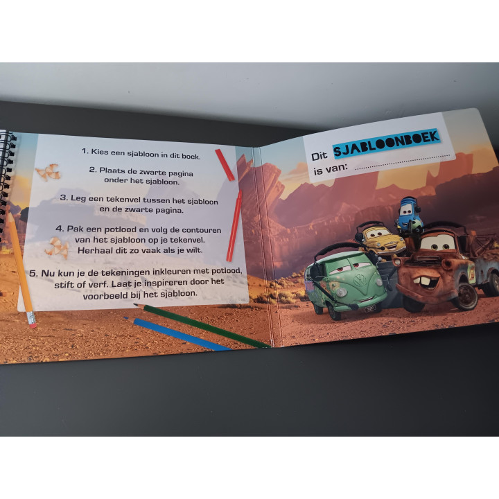 Disney Cars sjabloonboek met tekensjablonen