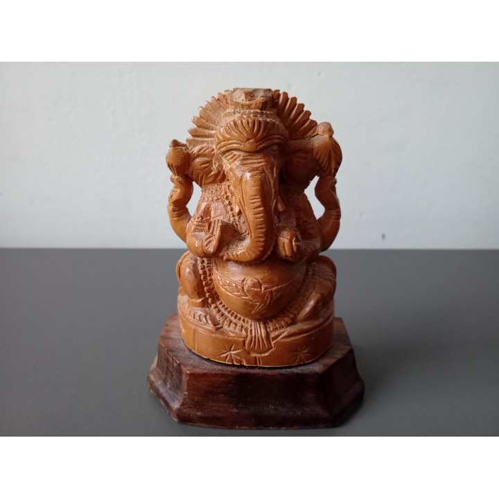 Houten Ganesha Beeld op Voet