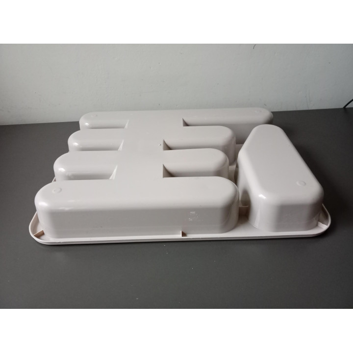 Bestekbak/lade organizer kunststof beige
