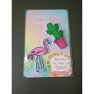 Fashion stickers flamingo en cactus