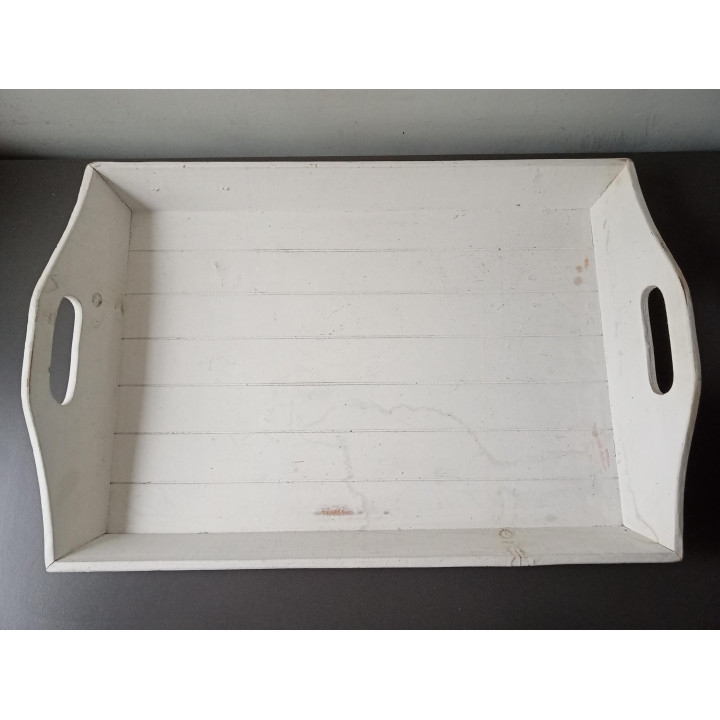 Wit houten dienblad serveertray opknapper | Kringloop
