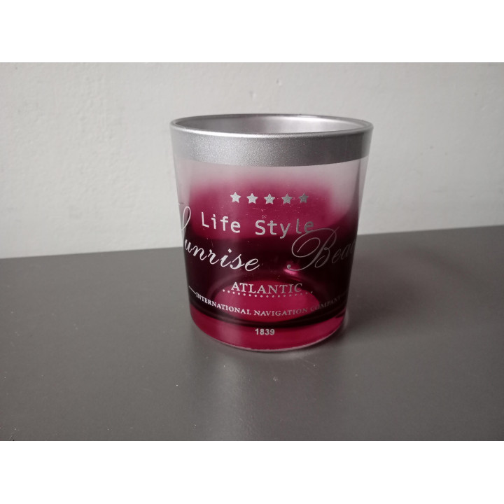 Paarsrode waxinelichthouder glas | Sunrise Beach