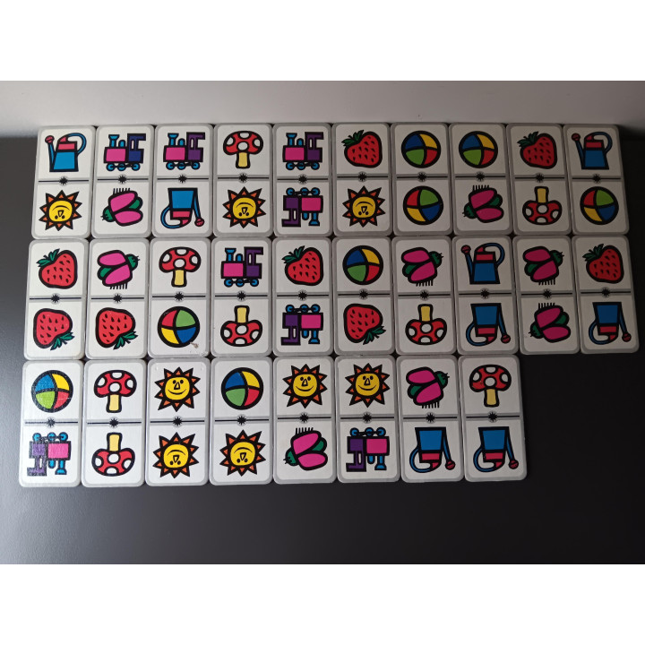 Vintage Jumbo dominospel kleuren en figuren