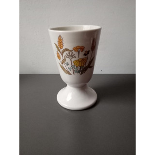 Vintage Grès vaasje op voet | bloemenprint | Angelique’s Kringloop