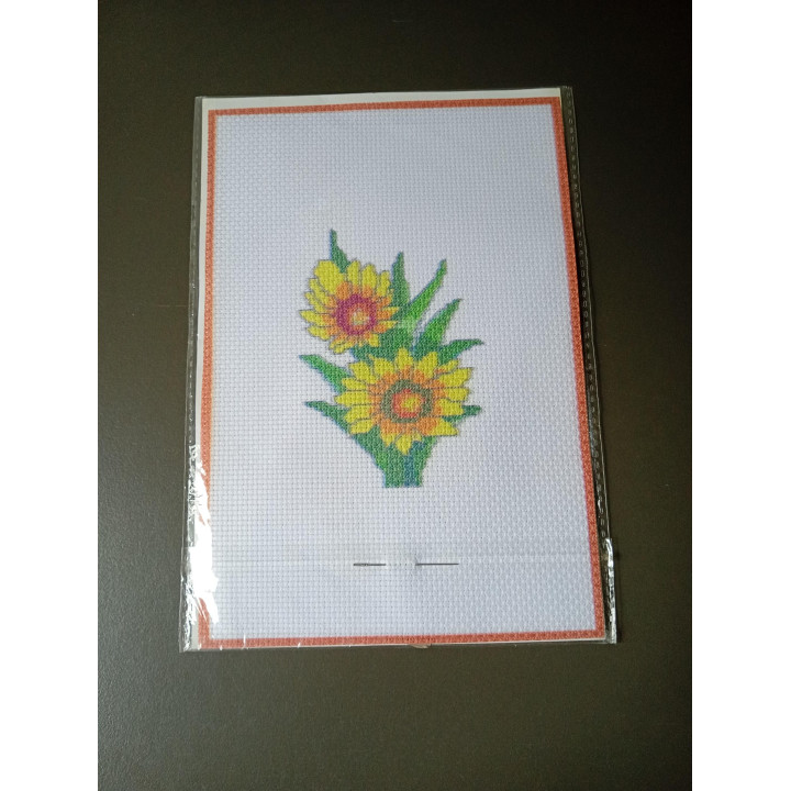 Borduurset zonnebloemen 12 x 18 cm | Angelique’s Kringloop