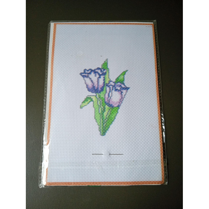 Borduurset paarse tulpen 12 x 18 cm | Angelique’s Kringloop