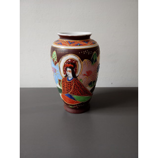 Vintage handgeschilderde Satsuma stijl vaas | Angelique’s Kringloop