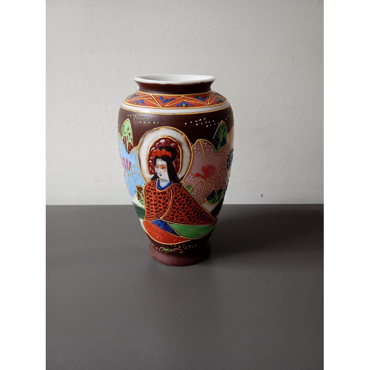 Vintage handgeschilderde Satsuma stijl vaas | Angelique’s Kringloop