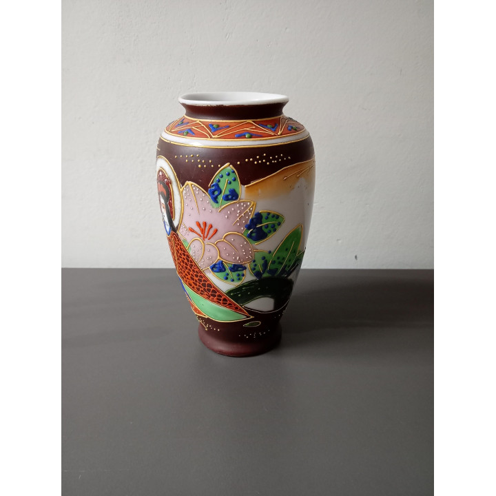 Vintage handgeschilderde Satsuma stijl vaas | Angelique’s Kringloop