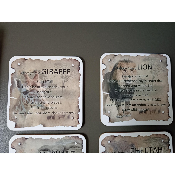 Safari dieren onderzetters set van 4 | Angelique’s Kringloop