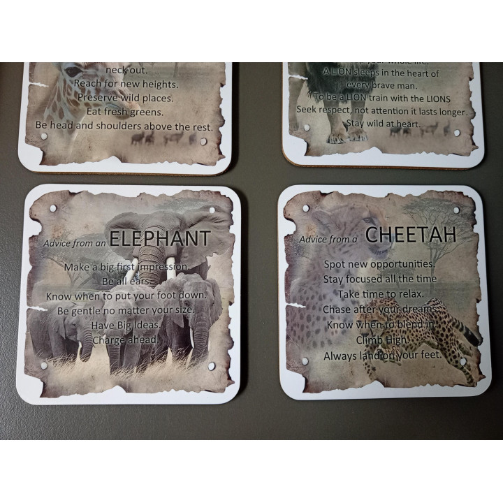 Safari dieren onderzetters set van 4 | Angelique’s Kringloop