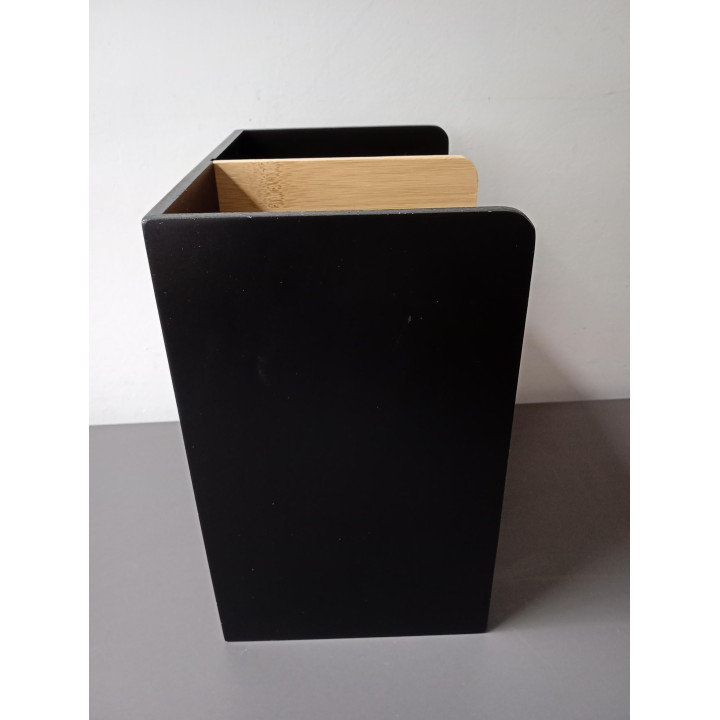Bureau organizer zwart en bamboe | Angelique’s Kringloop