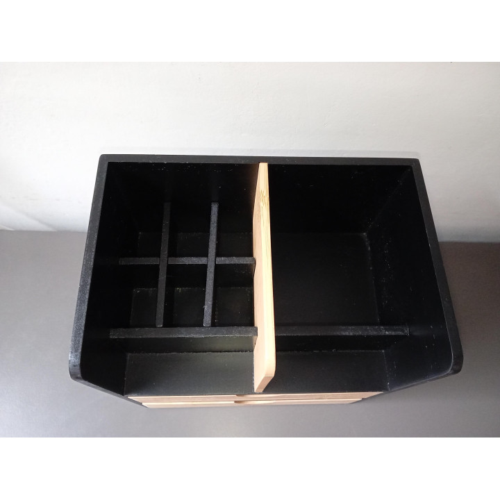 Bureau organizer zwart en bamboe | Angelique’s Kringloop