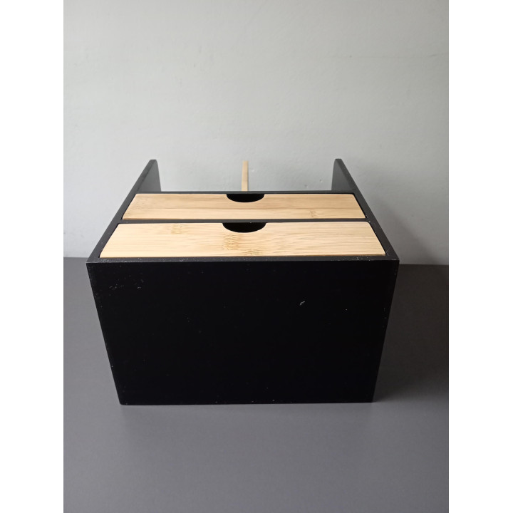 Bureau organizer zwart en bamboe | Angelique’s Kringloop