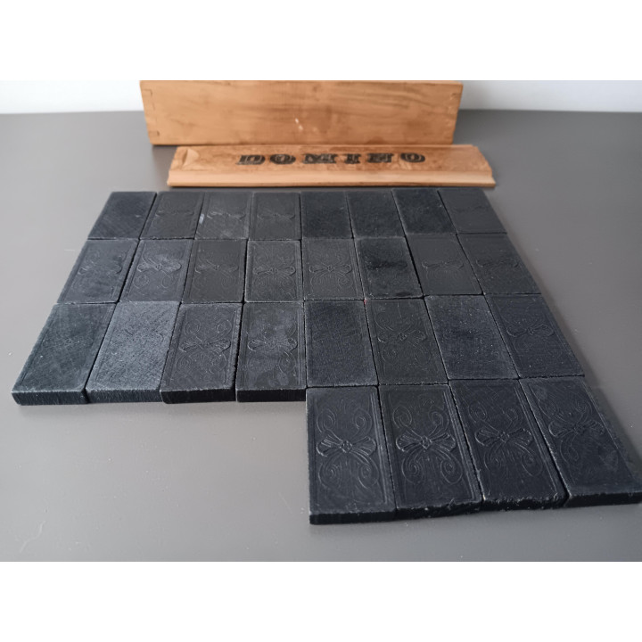 Houten Domino - Set in Schuifkistje (Vintage, compleet)