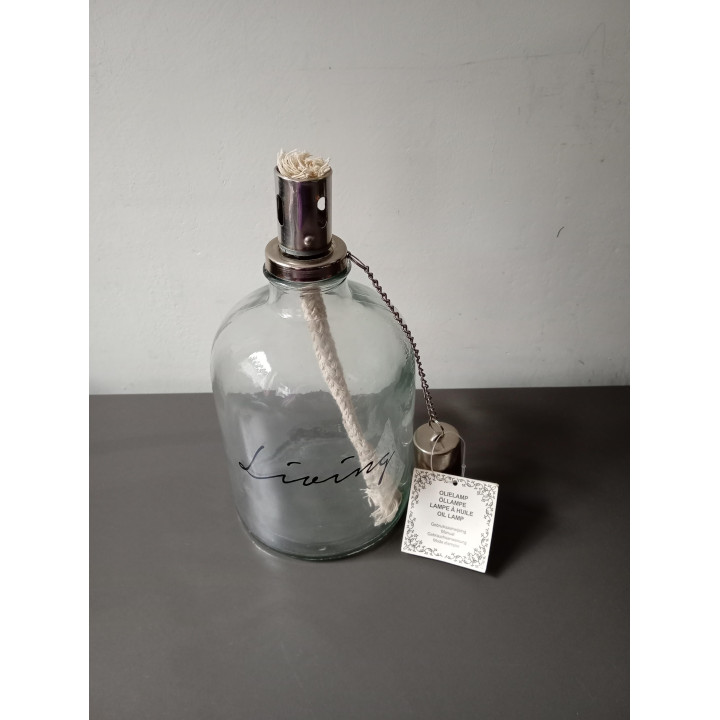 Glazen olielamp Living | Angelique’s Kringloop