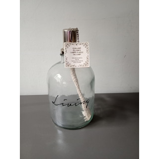 Glazen olielamp Living | Angelique’s Kringloop