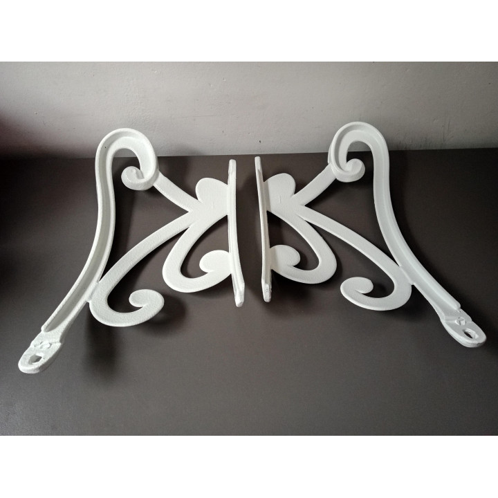 Sierlijke metalen wandhangers wit set van 2