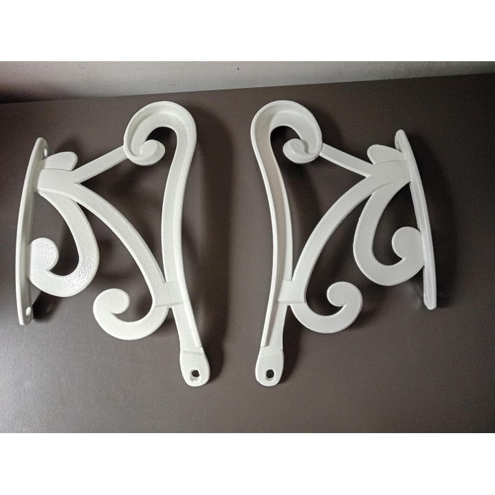 Sierlijke metalen wandhangers wit set van 2