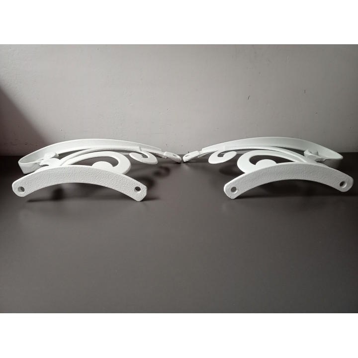 Sierlijke metalen wandhangers wit set van 2
