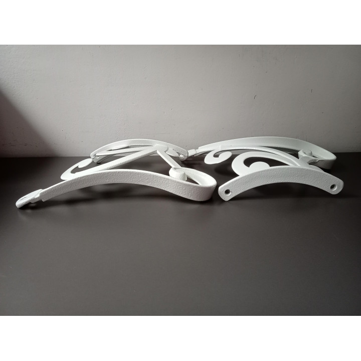 Sierlijke metalen wandhangers wit set van 2