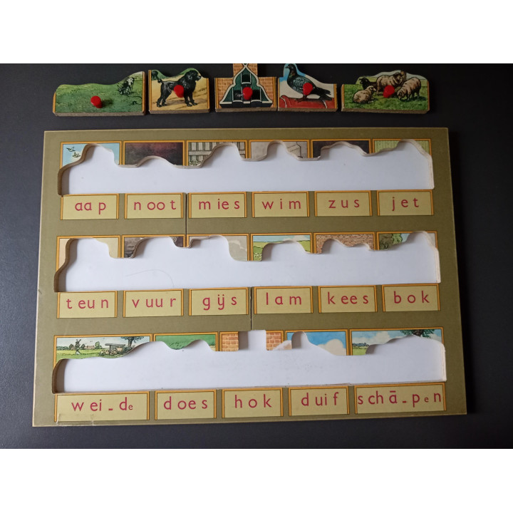 Leesplankje puzzelspel aap noot mies | Angelique’s Kringloop