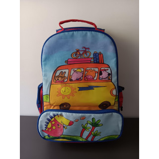 Kinderrugzak trolley met wieltjes en dierenprint