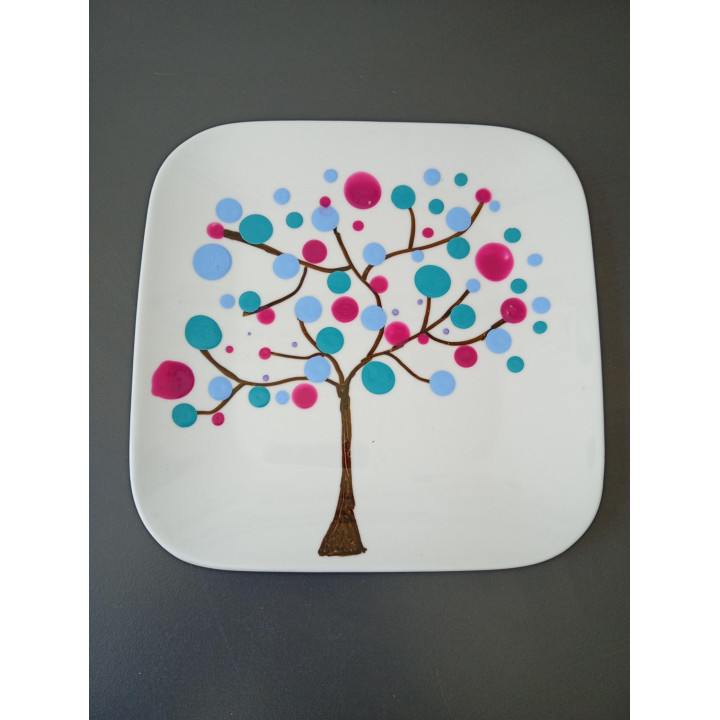 Vierkant decoratiebord boom design | Angelique’s Kringloop