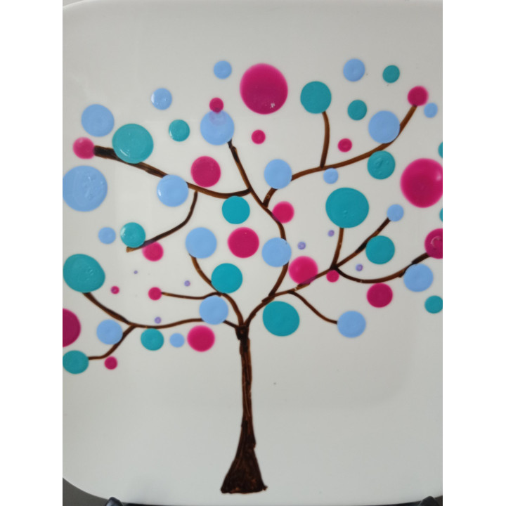 Vierkant decoratiebord boom design | Angelique’s Kringloop