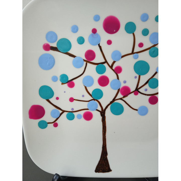 Vierkant decoratiebord boom design | Angelique’s Kringloop