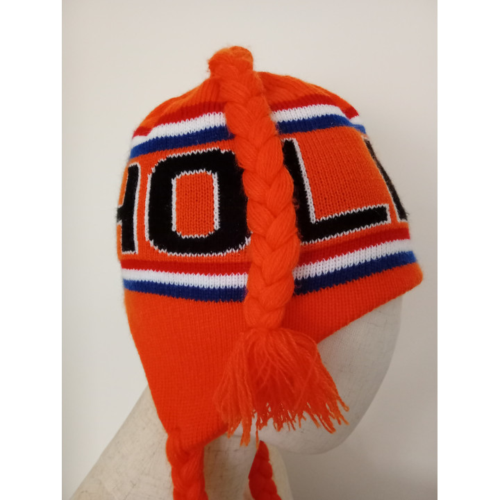 Holland Wintermuts met Vlechten Oranje | One Size