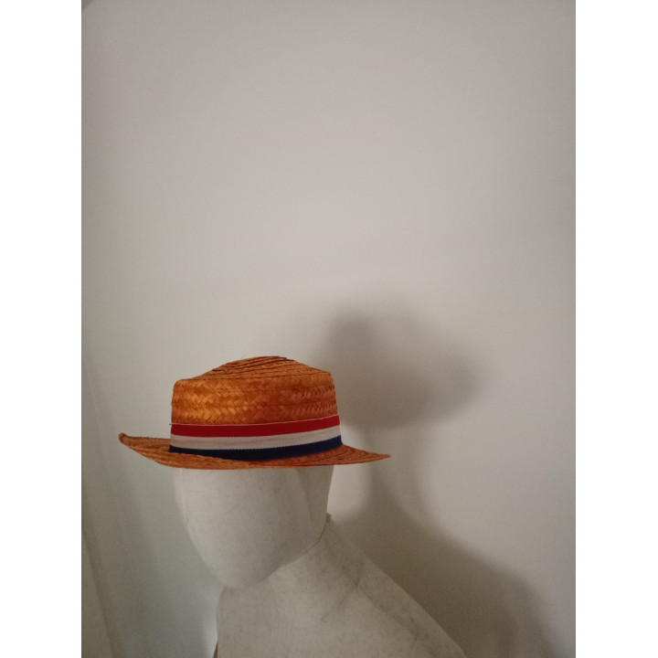 Oranje Strohoed Supportershoed | Rood Wit Blauwe Band