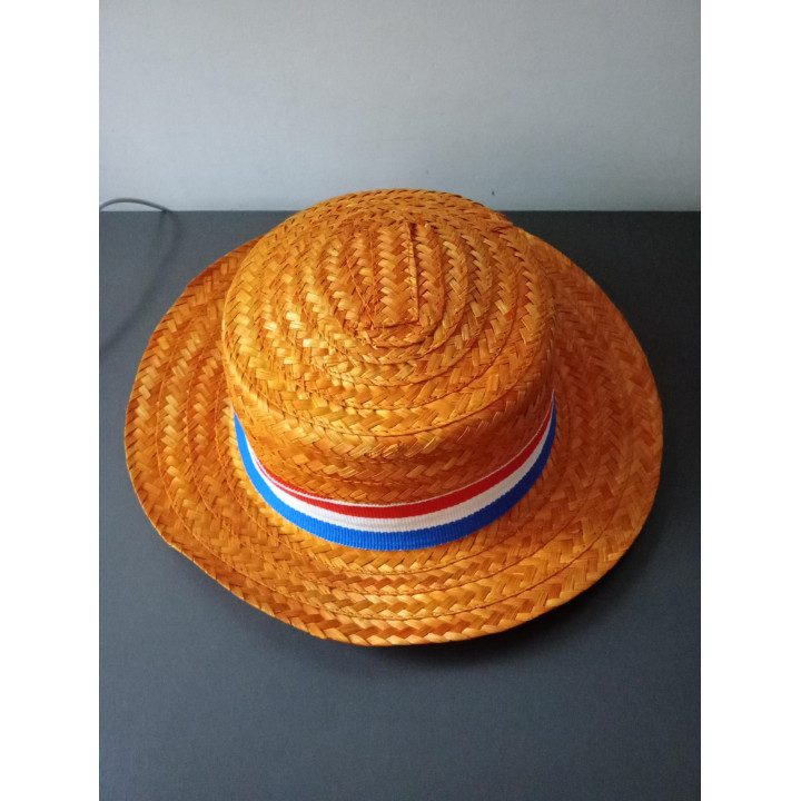 Oranje Strohoed Supportershoed | Rood Wit Blauwe Band