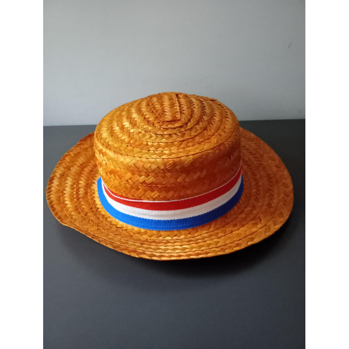Oranje Strohoed Supportershoed | Rood Wit Blauwe Band