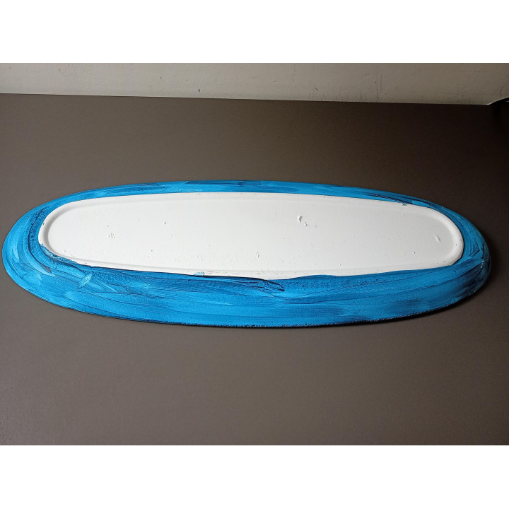 Handbeschilderde Decoratieve Schaal Blauw Ovaal