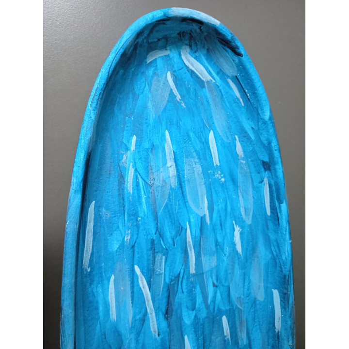 Handbeschilderde Decoratieve Schaal Blauw Ovaal