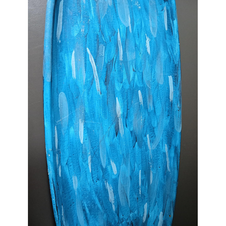 Handbeschilderde Decoratieve Schaal Blauw Ovaal