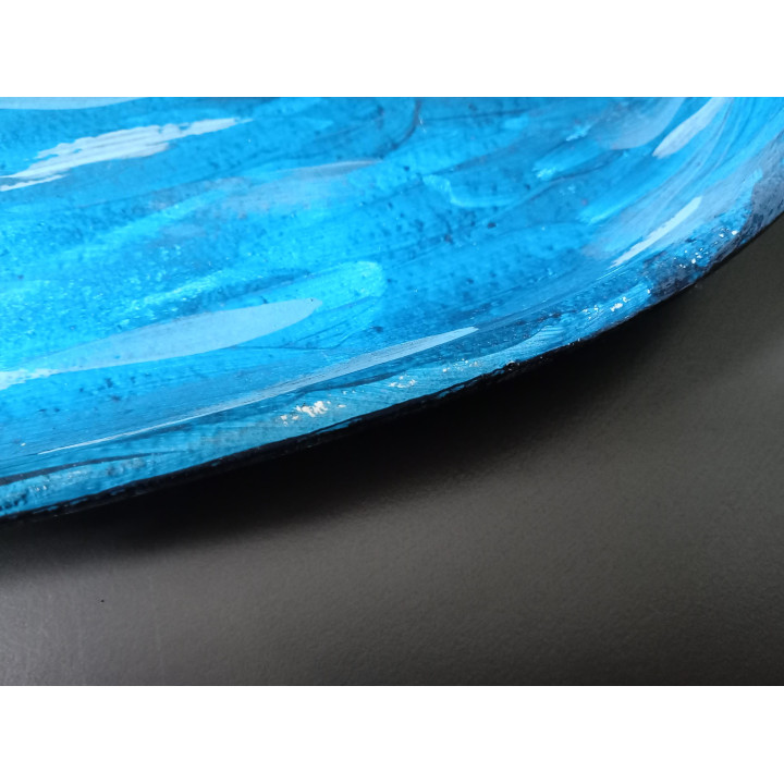 Handbeschilderde Decoratieve Schaal Blauw Ovaal