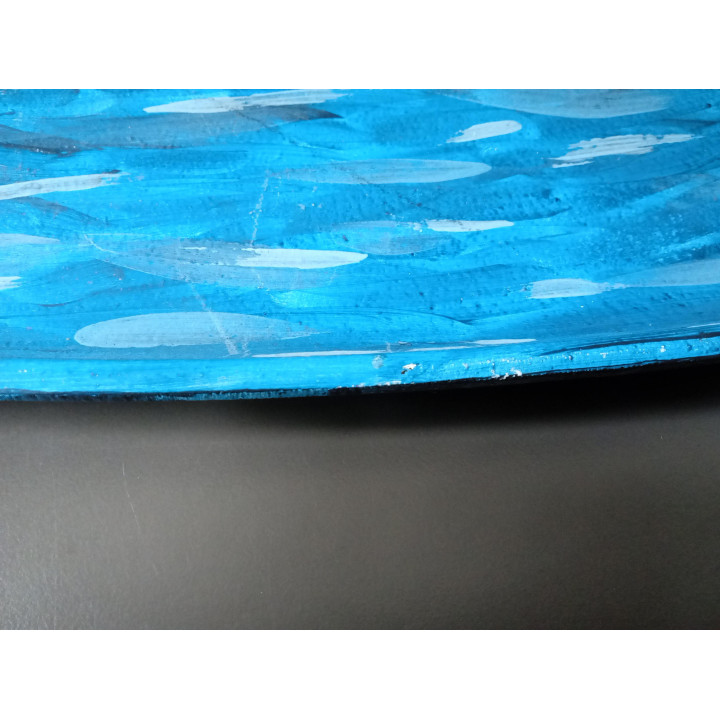 Handbeschilderde Decoratieve Schaal Blauw Ovaal
