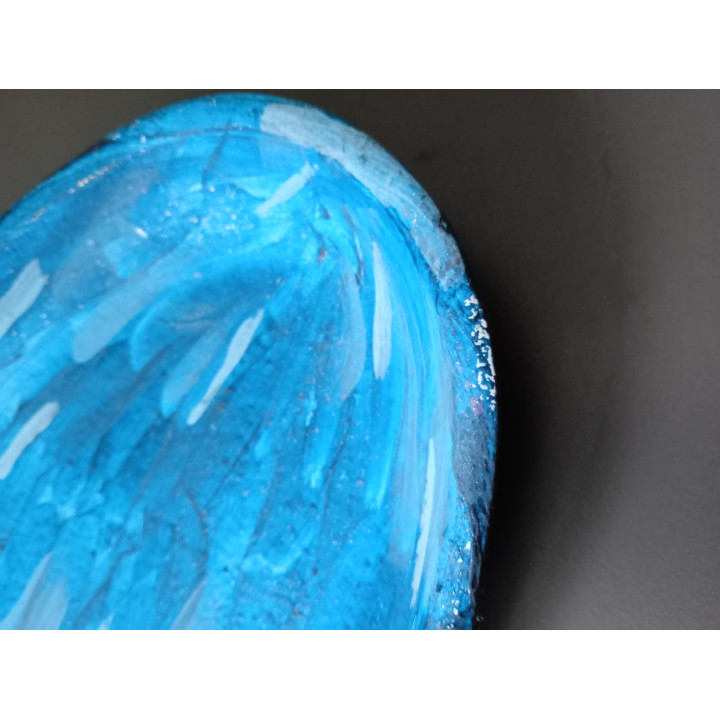 Handbeschilderde Decoratieve Schaal Blauw Ovaal