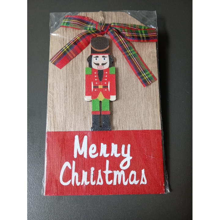 Houten Kersthanger Merry Christmas Notenkraker