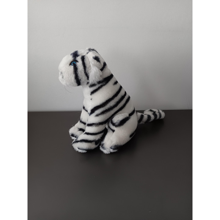 Witte tijger knuffel 20 cm met blauwe ogen
