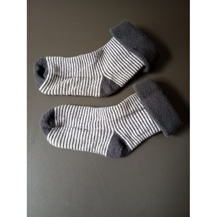 Noppies Babysokjes Grijs Wit Gestreept 10 cm