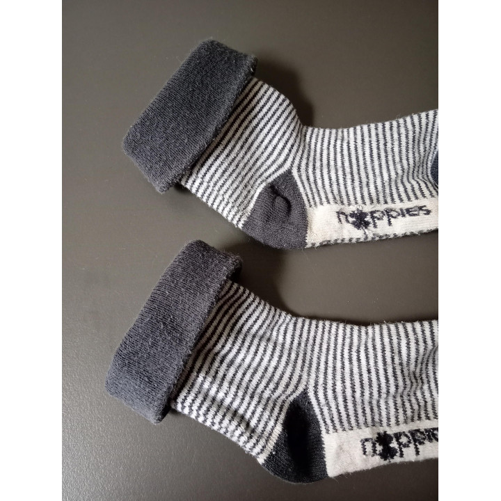 Noppies Babysokjes Grijs Wit Gestreept 10 cm