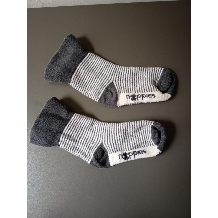Noppies Babysokjes Grijs Wit Gestreept 10 cm